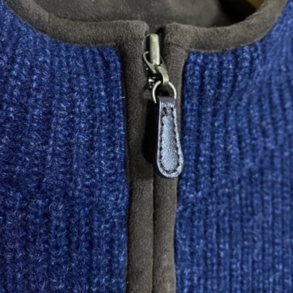 LL Bean Waterfowl Full-Zip Sweater Vest Mens XXL Navy Blue Merino Lambs Wool EUC - Picture 5 of 10